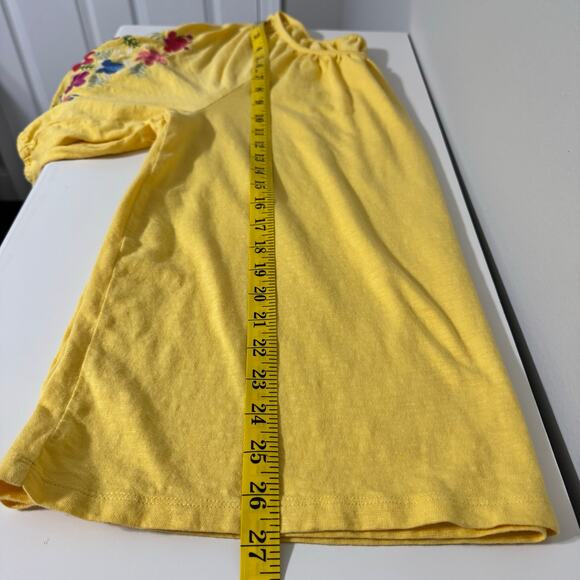 Talbots Top Size XL Yellow Embroidered Floral Off Shoulder Festival Artsy - Picture 11 of 11